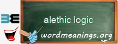 WordMeaning blackboard for alethic logic